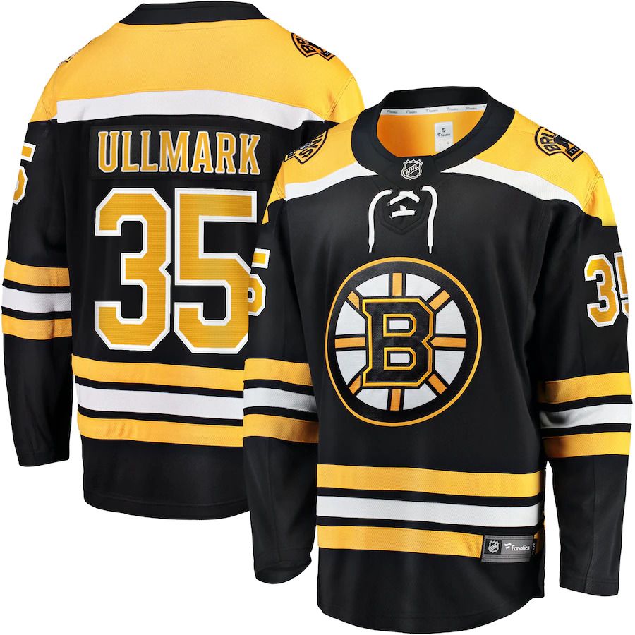Men Boston Bruins #35 Linus Ullmark Fanatics Branded Black Home Breakaway Player NHL Jersey->boston bruins->NHL Jersey